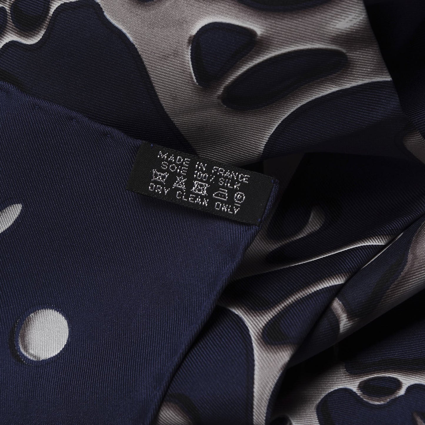 Silk Cheval Fusion Scarf 90 Marine Gris Argent