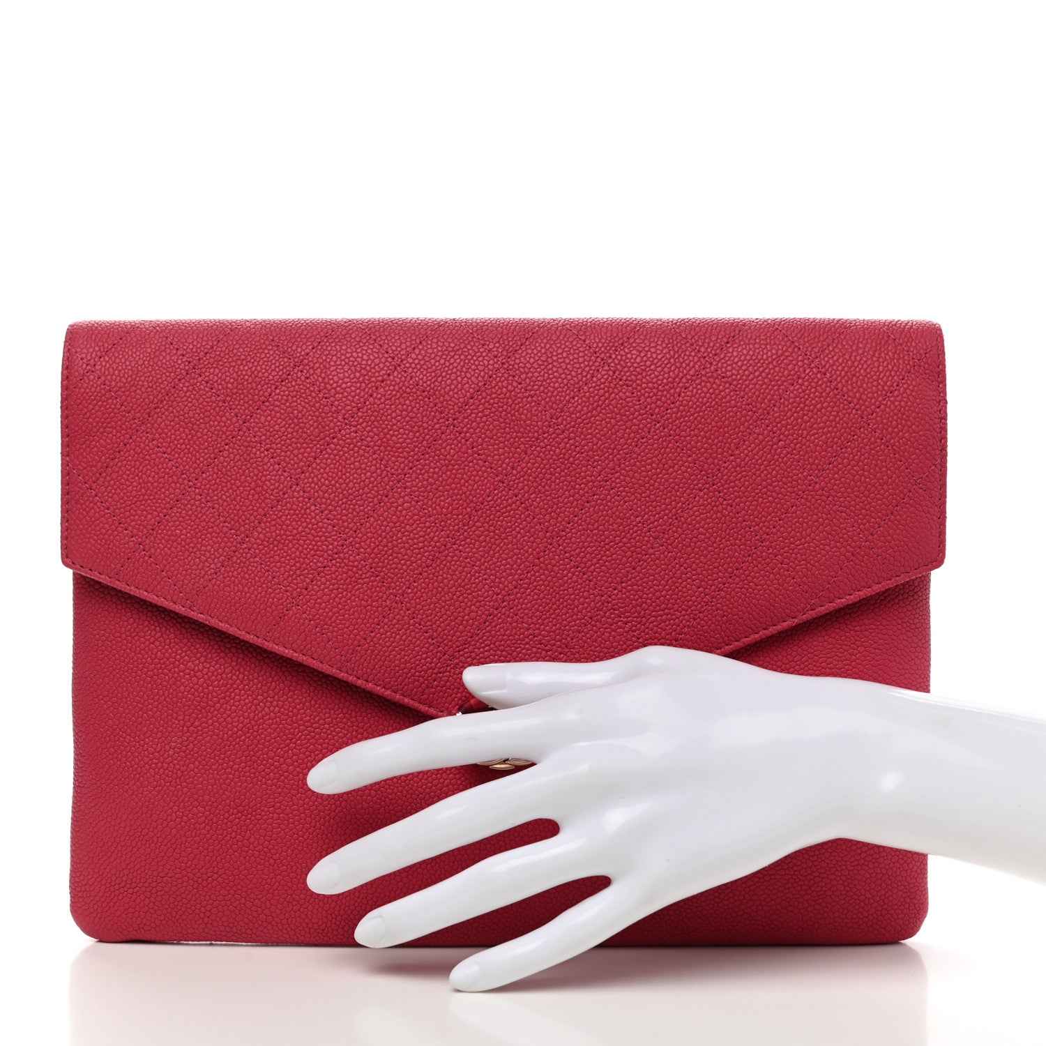 Chanel Grained Calfskin Quilted Cuba Clutch Dark Pink 2 of 7