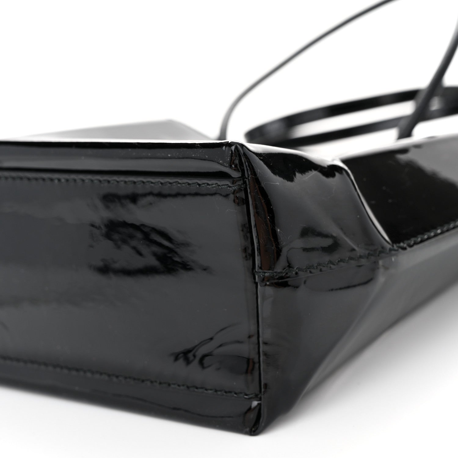 Balenciaga Patent Calfskin Logo Shopping Tote XXS Black 10 of 10