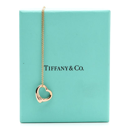 Tiffany 18K Rose Gold 16mm Elsa Peretti Open Heart Pendant Necklace 9 of 9