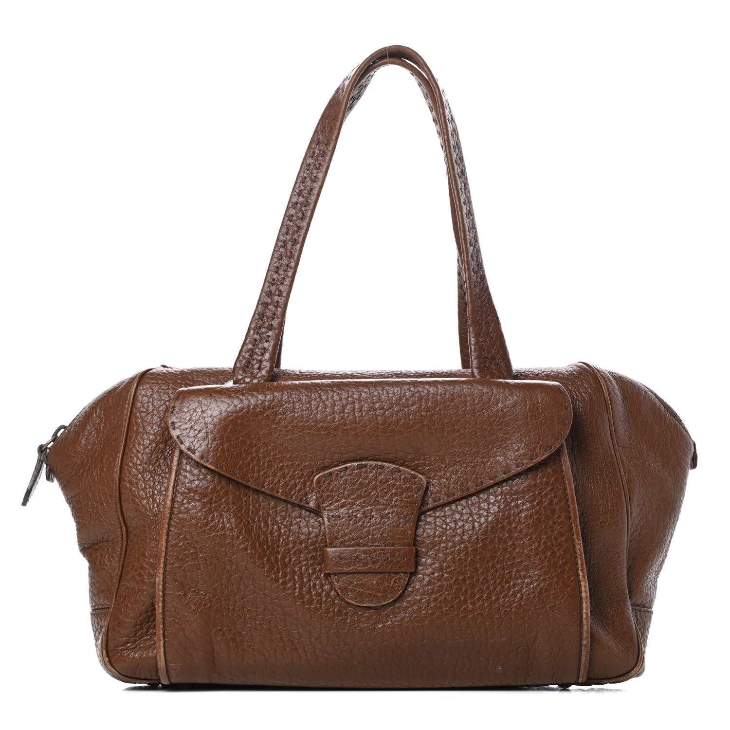 Prada Vitello Daino Pocket Shoulder Bag Bruciato 1 of 21