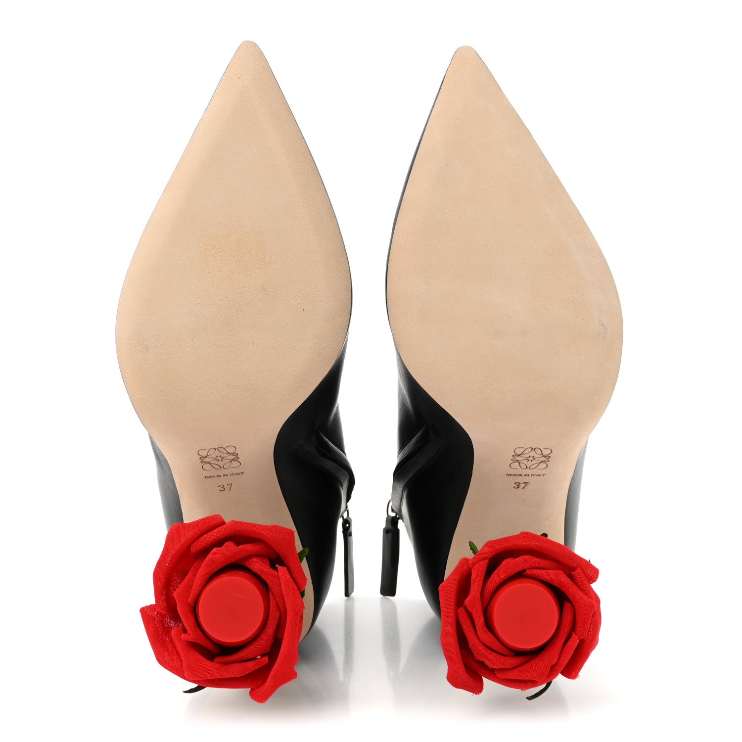 Loewe Calfskin Rose Boots 37 Black 6 of 9