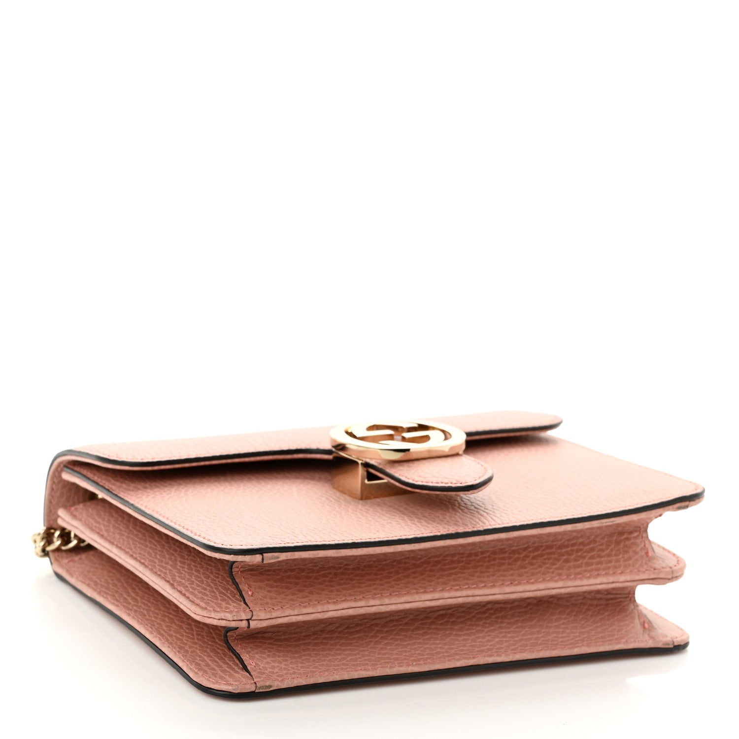 Gucci Dollar Calfskin Small Interlocking G Shoulder Bag Soft Pink 3 of 9