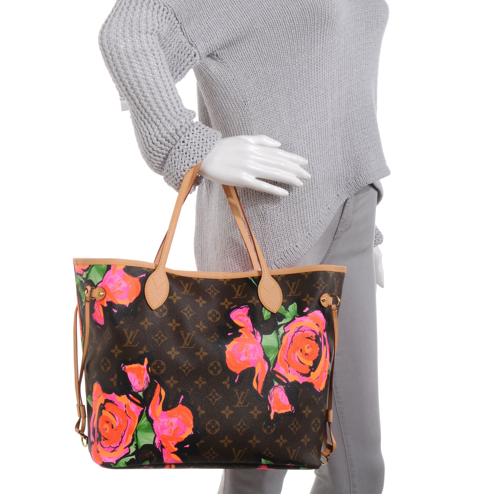 Louis Vuitton Monogram Roses Neverfull MM 2 of 8