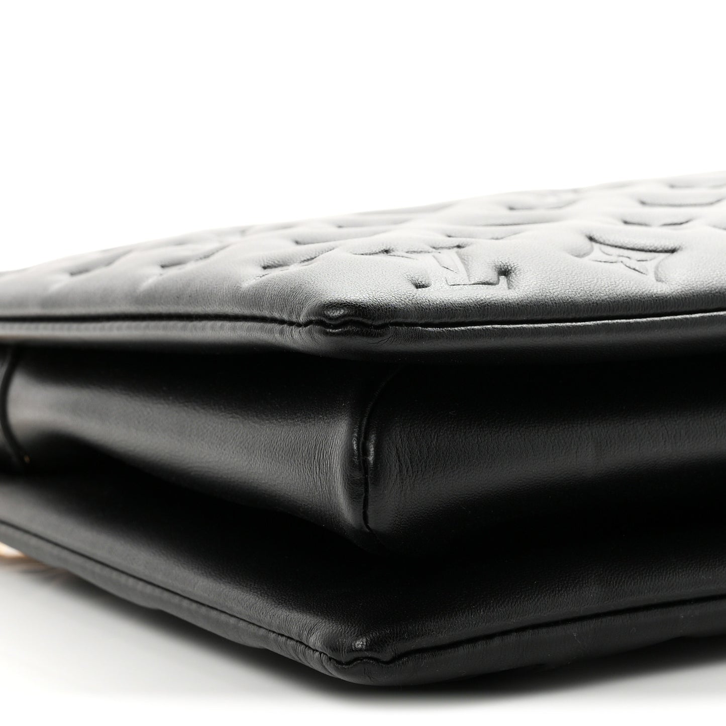 Lambskin Embossed Monogram Coussin MM Black