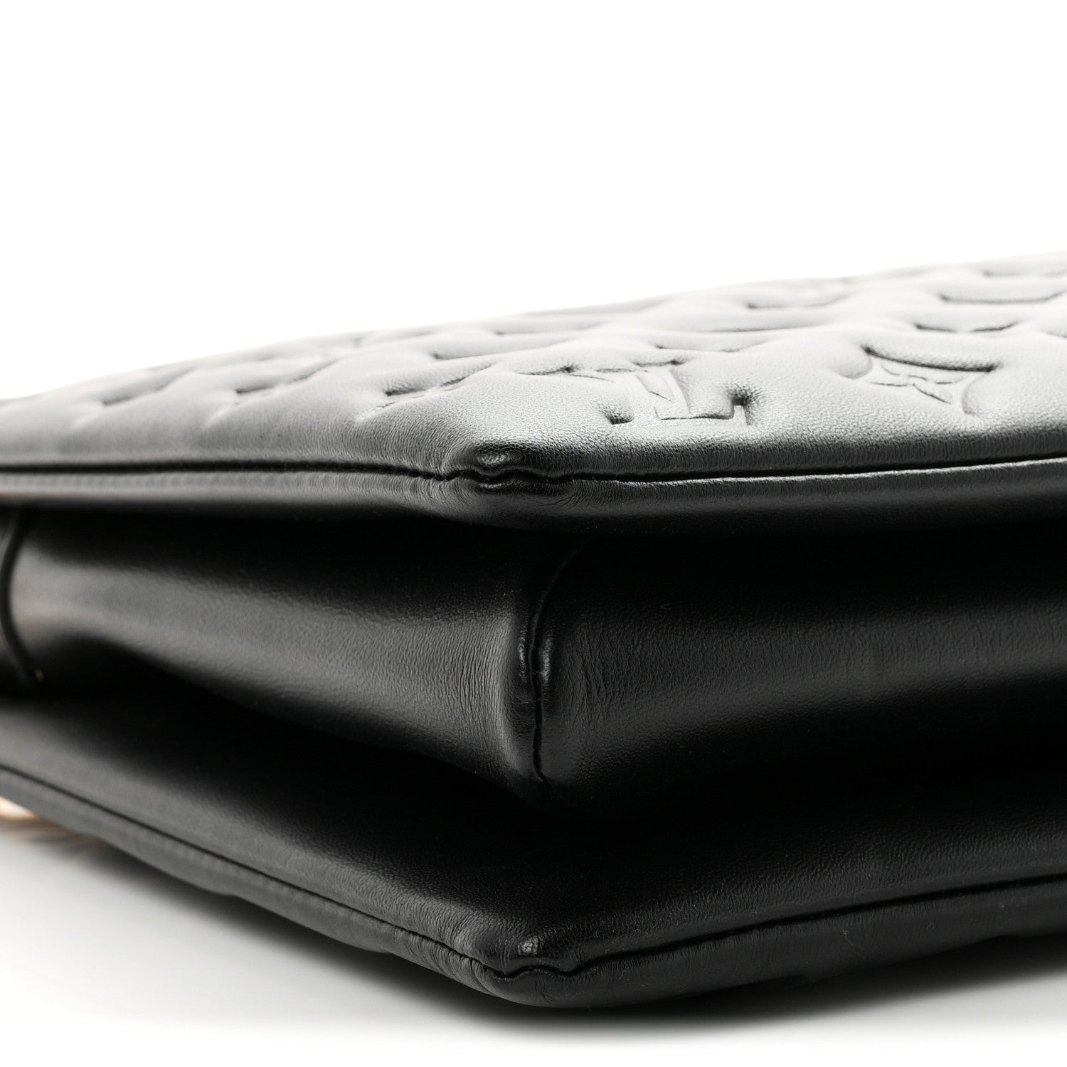 Louis Vuitton Lambskin Embossed Monogram Coussin MM Black 8 of 9