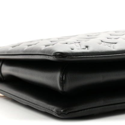 Louis Vuitton Lambskin Embossed Monogram Coussin MM Black 8 of 9