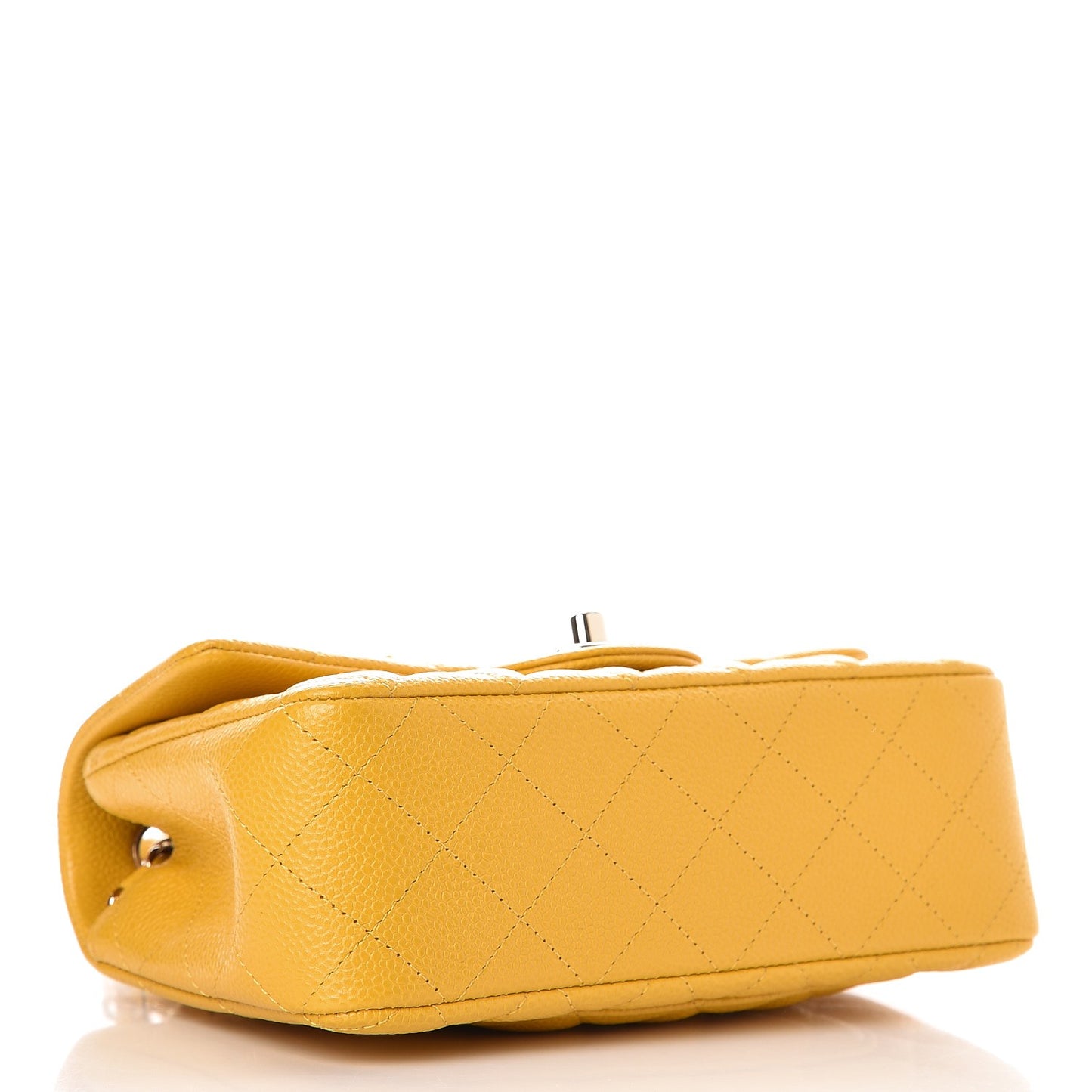 Caviar Quilted Mini Rectangular Flap Yellow