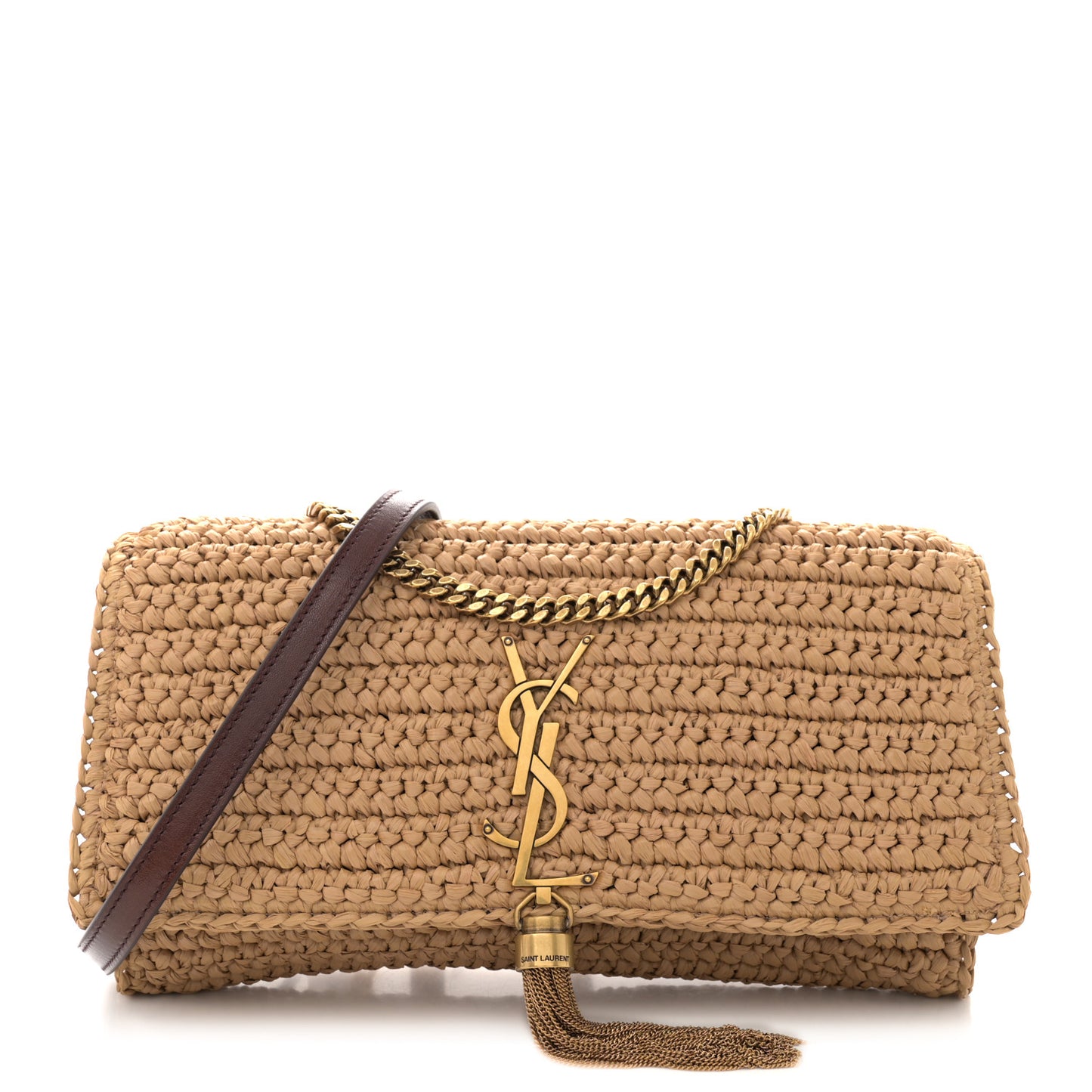 Raffia Monogram Tassel Kate 99 Dark Nude