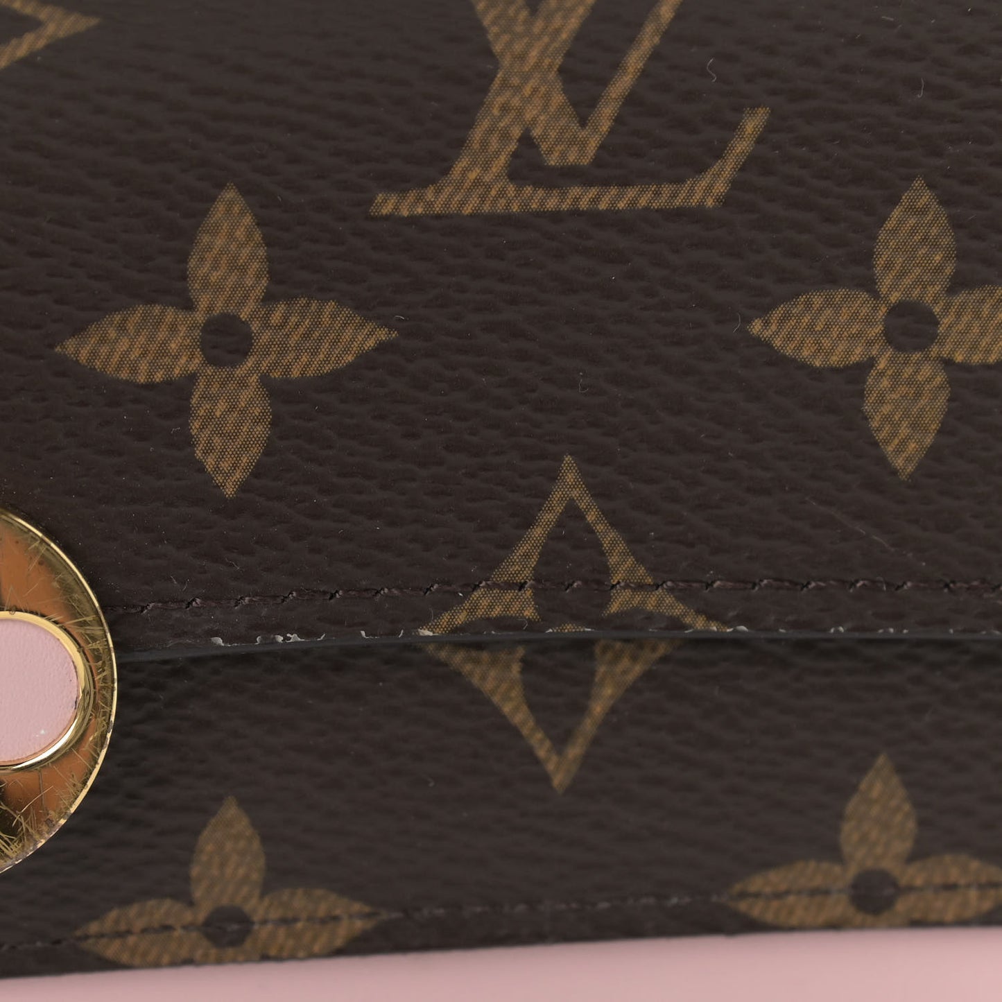 Monogram Flore Chain Wallet Rose Ballerine