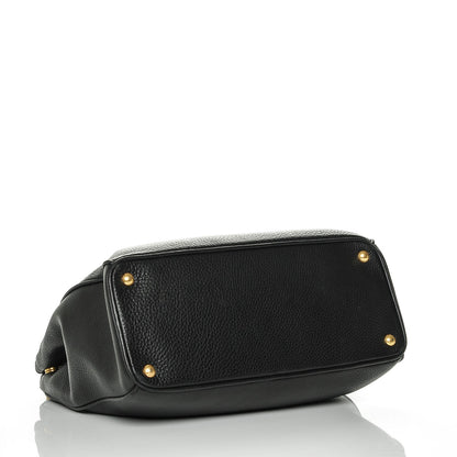 Prada Vitello Daino Large Double Zip Tote Nero Black 4 of 7