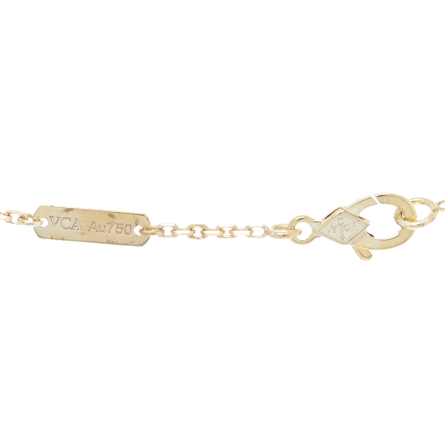 18K Yellow Gold Black Onyx Vintage Alhambra Pendant Necklace