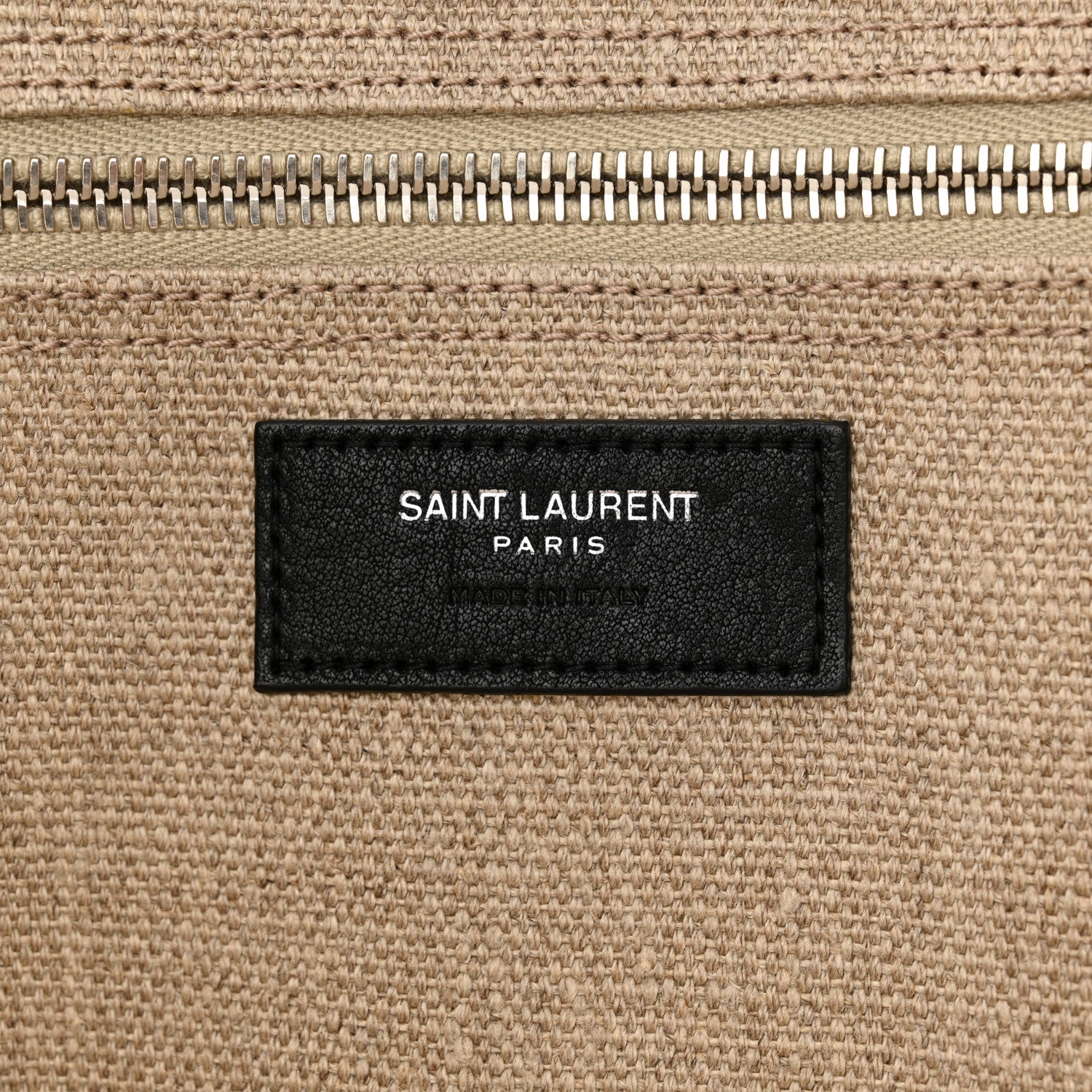Saint Laurent Linen Calfskin Rive Gauche Tote Optic White 6 of 12
