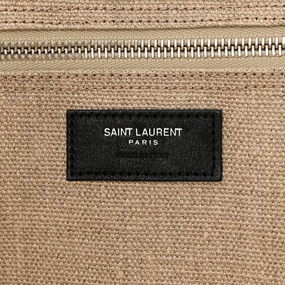 Saint Laurent Linen Calfskin Rive Gauche Tote Optic White 6 of 12