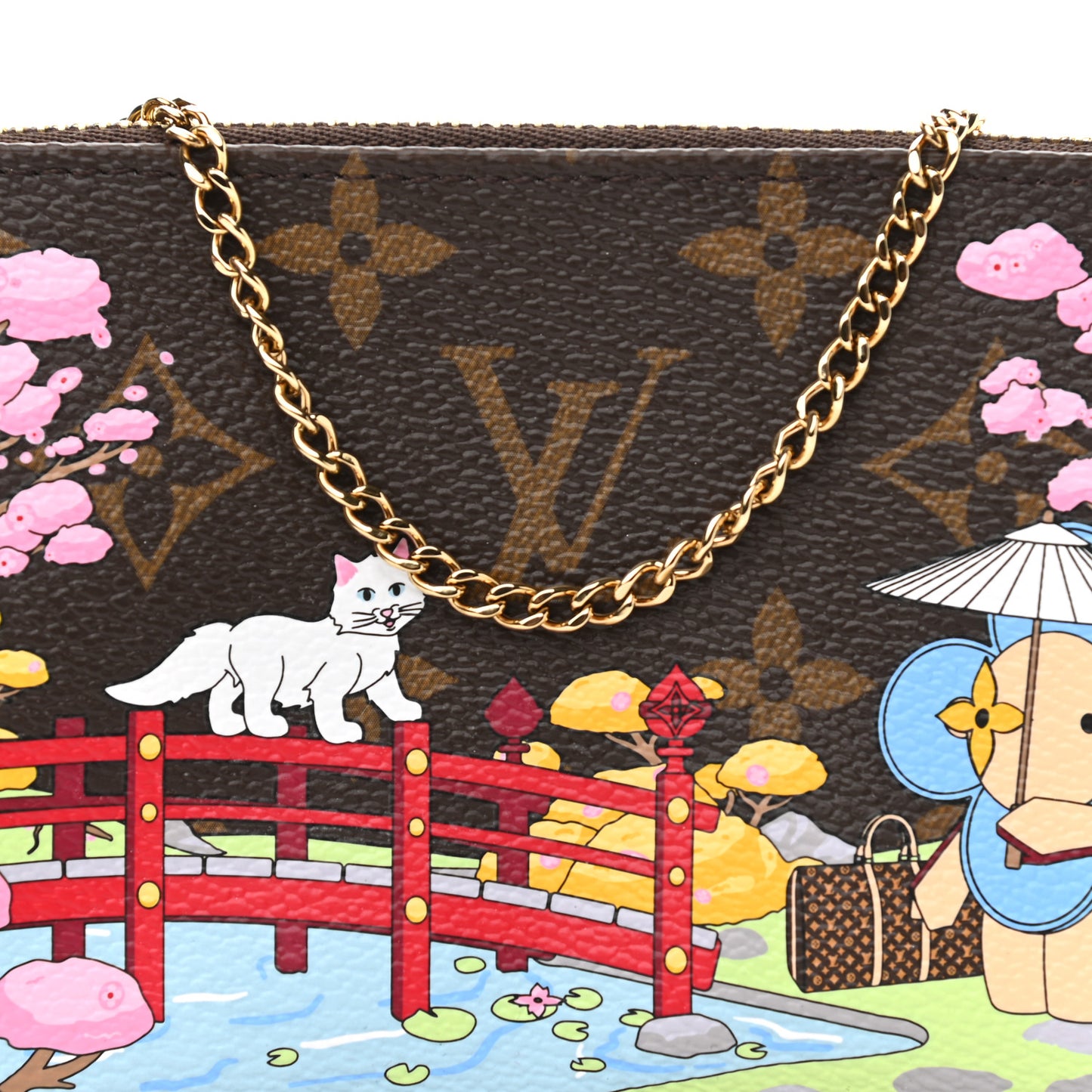 Monogram 2021 Christmas Animation Japanese Garden Mini Pochette Accessories Wisteria Pink