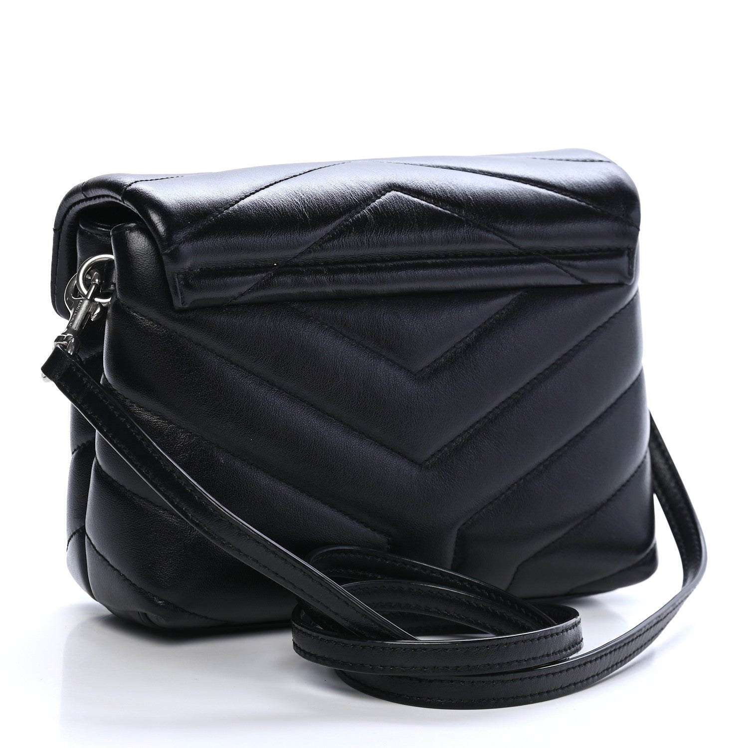 Saint Laurent Calfskin Y Quilted Monogram Toy Loulou Crossbody Bag Black 3 of 9