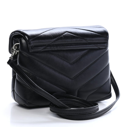 Saint Laurent Calfskin Y Quilted Monogram Toy Loulou Crossbody Bag Black 3 of 9
