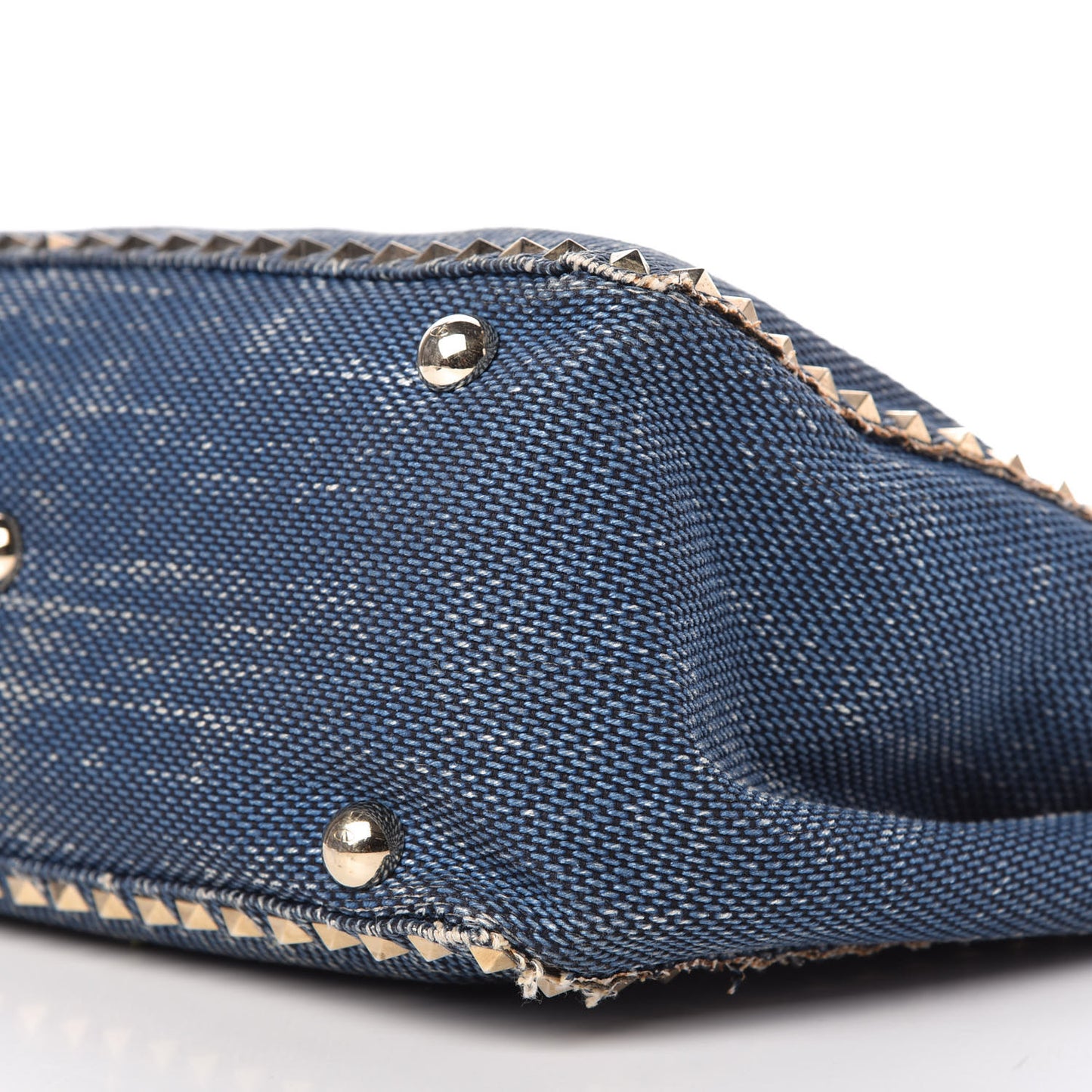 Denim Medium Rockstud Tote Blue Green