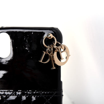 Christian Dior Patent Tech Calfskin Cannage Lady Dior Tech iPhone X XS Case Black 6 of 12