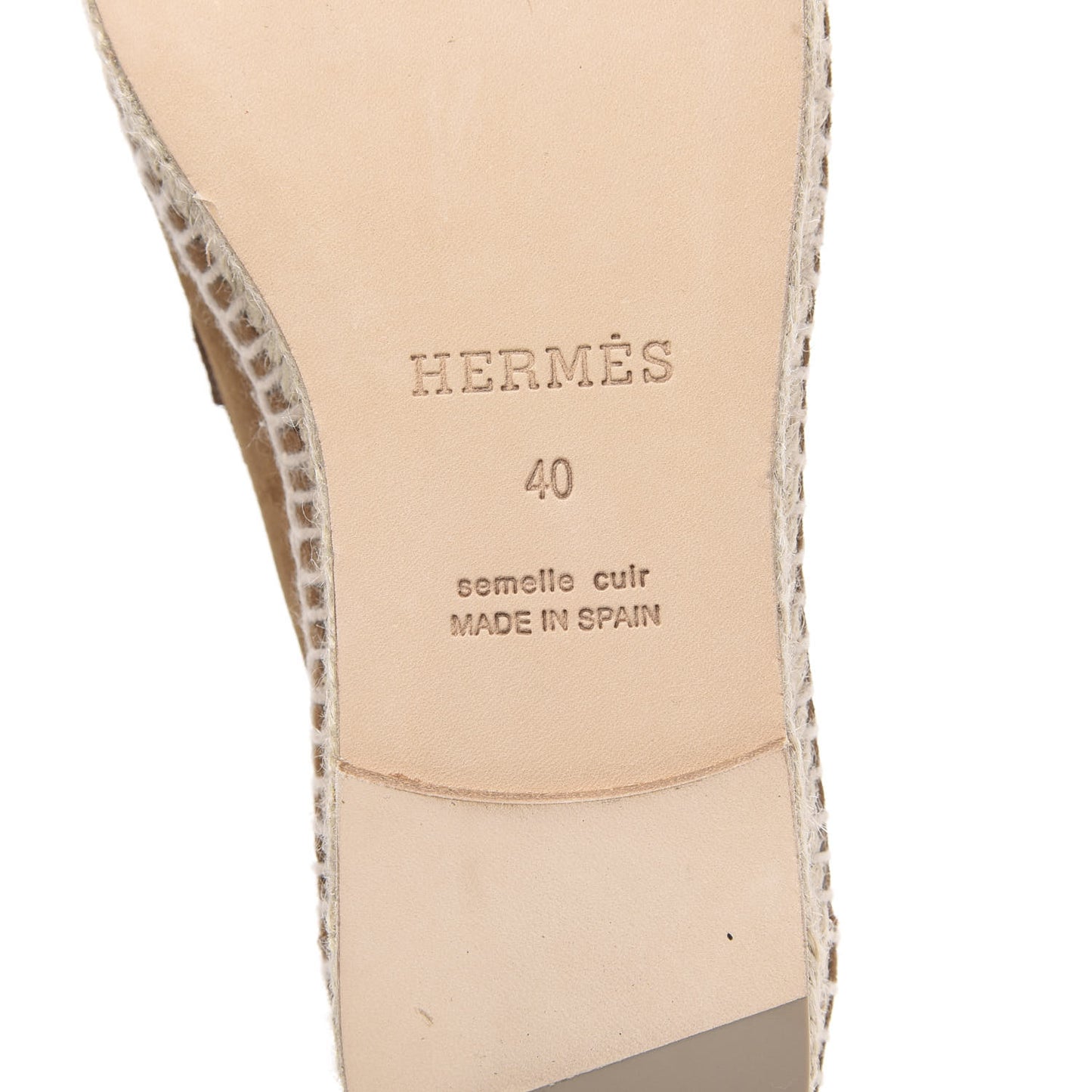 Suede Calfskin Womens Trip Espadrilles 40 Brun Fume