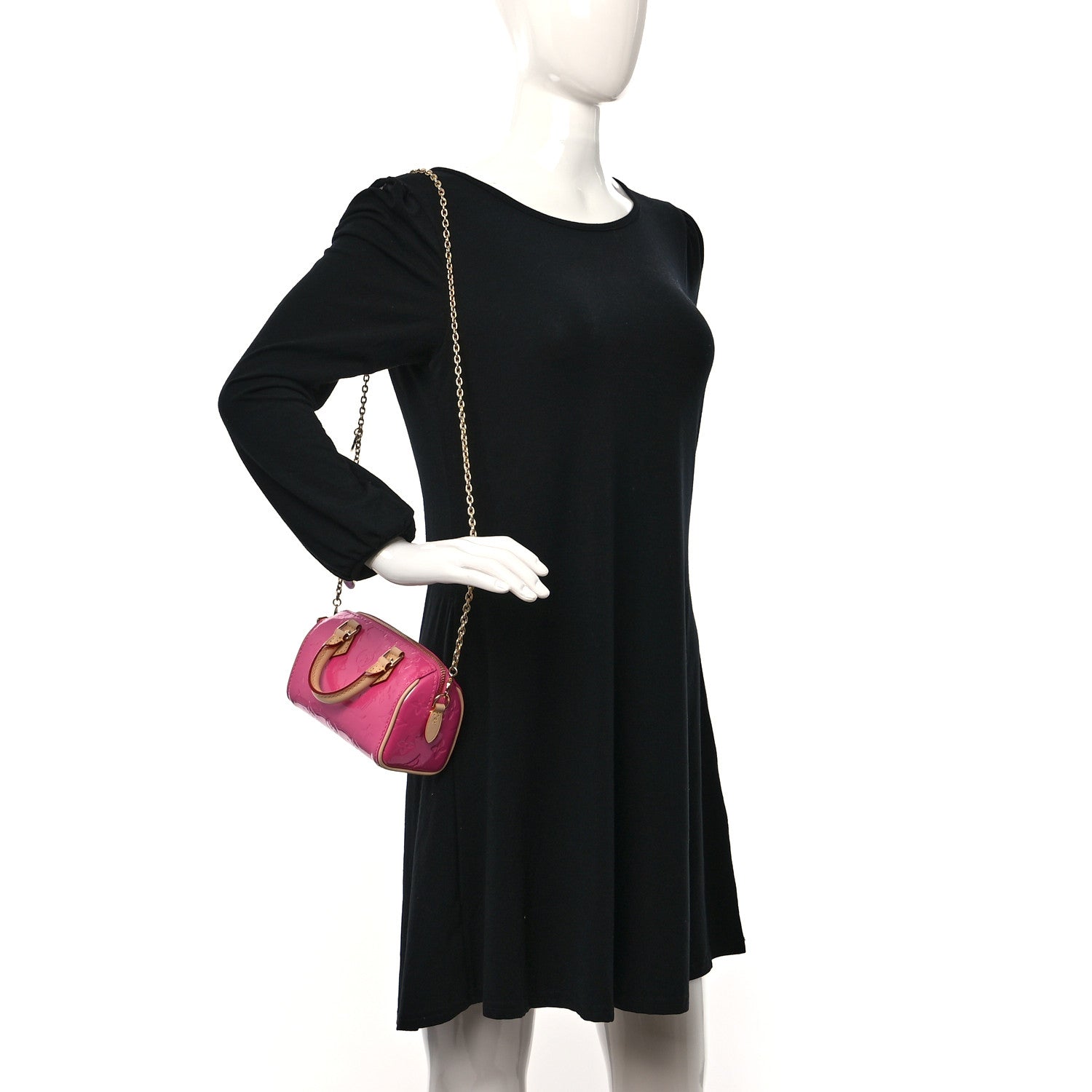 Louis Vuitton Vernis Monogram Nano Speedy Neon Pink 3 of 9
