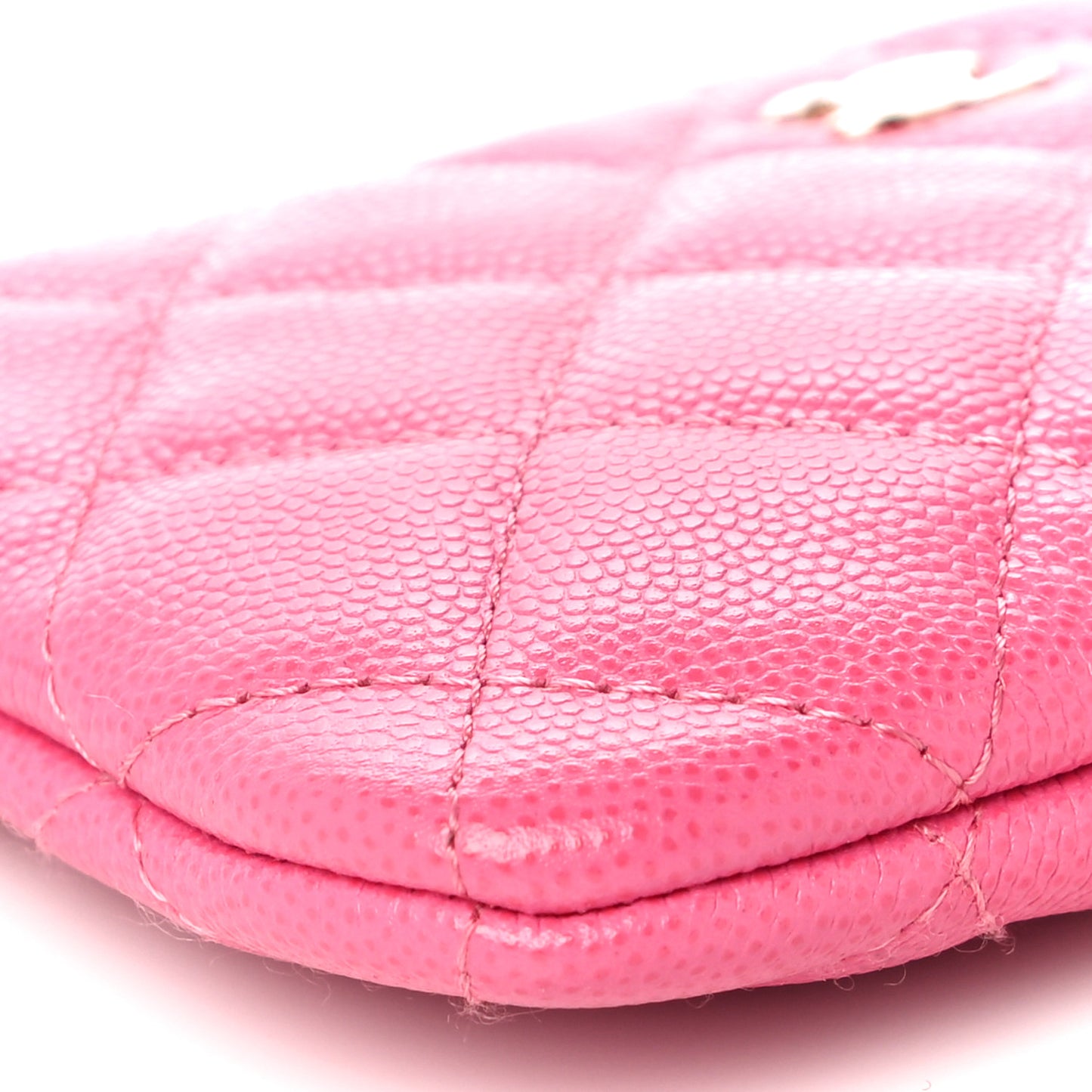Caviar Quilted Small Cosmetic Case Pink