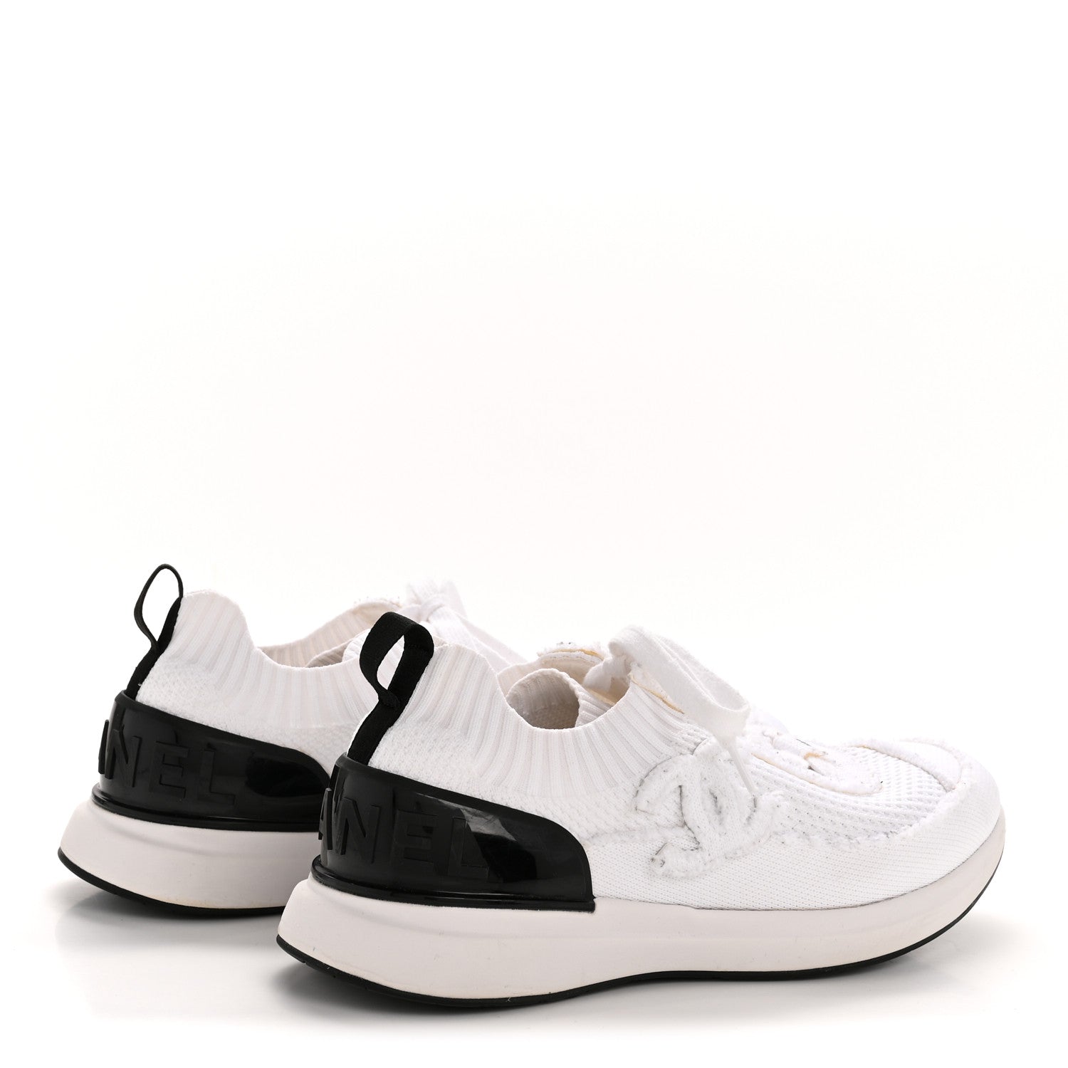 Chanel Fabric Logo Sneakers 39.5 White 5 of 9