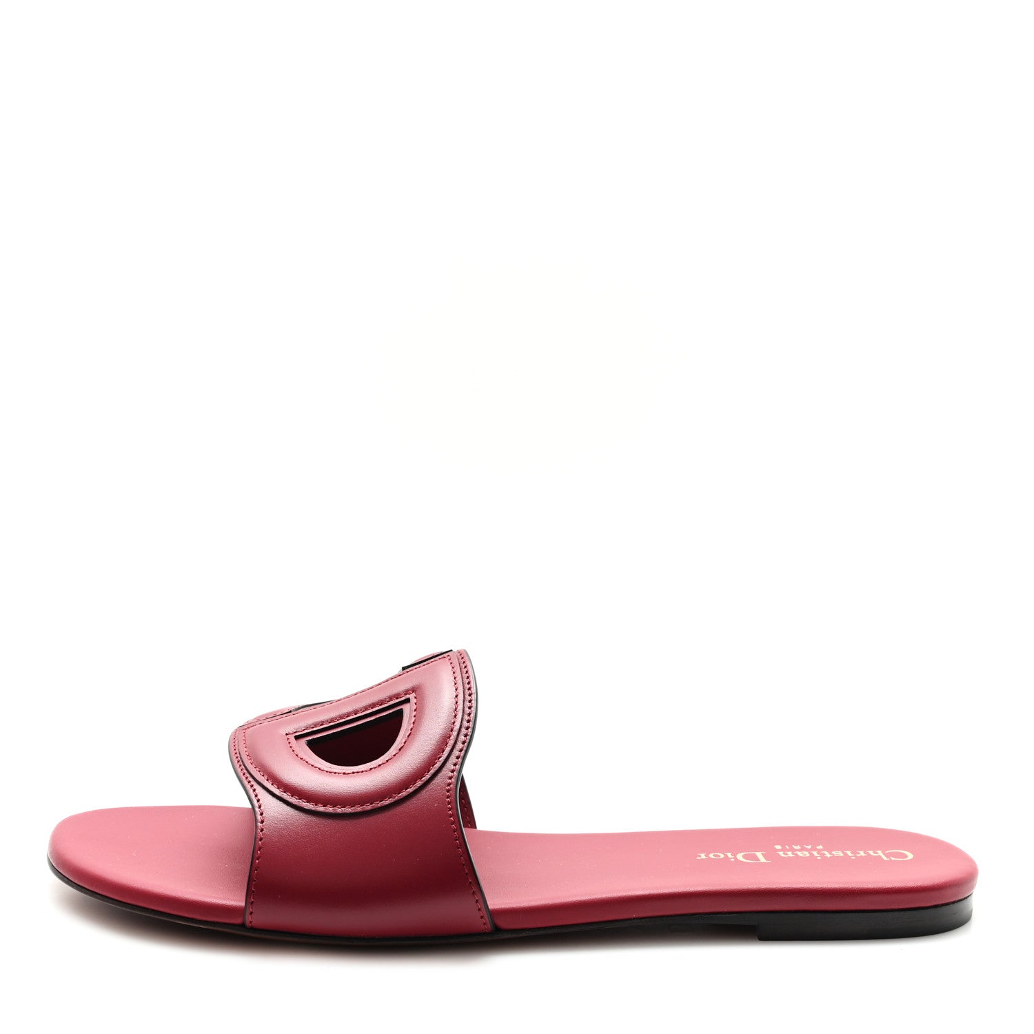 Christian Dior Lambskin Rubber Dioriviera Dioract Slide 35 White 40 Strawberry 1 of 9