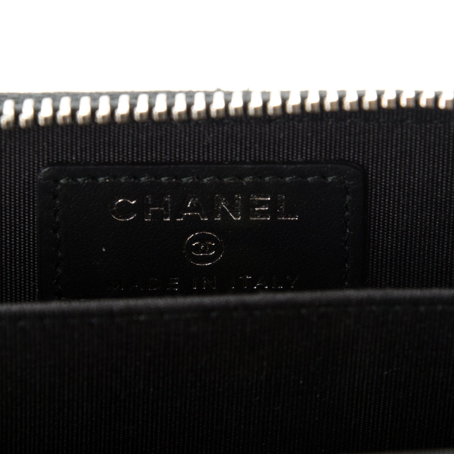 Caviar Quilted Diamond CC Zip Coin Purse Black