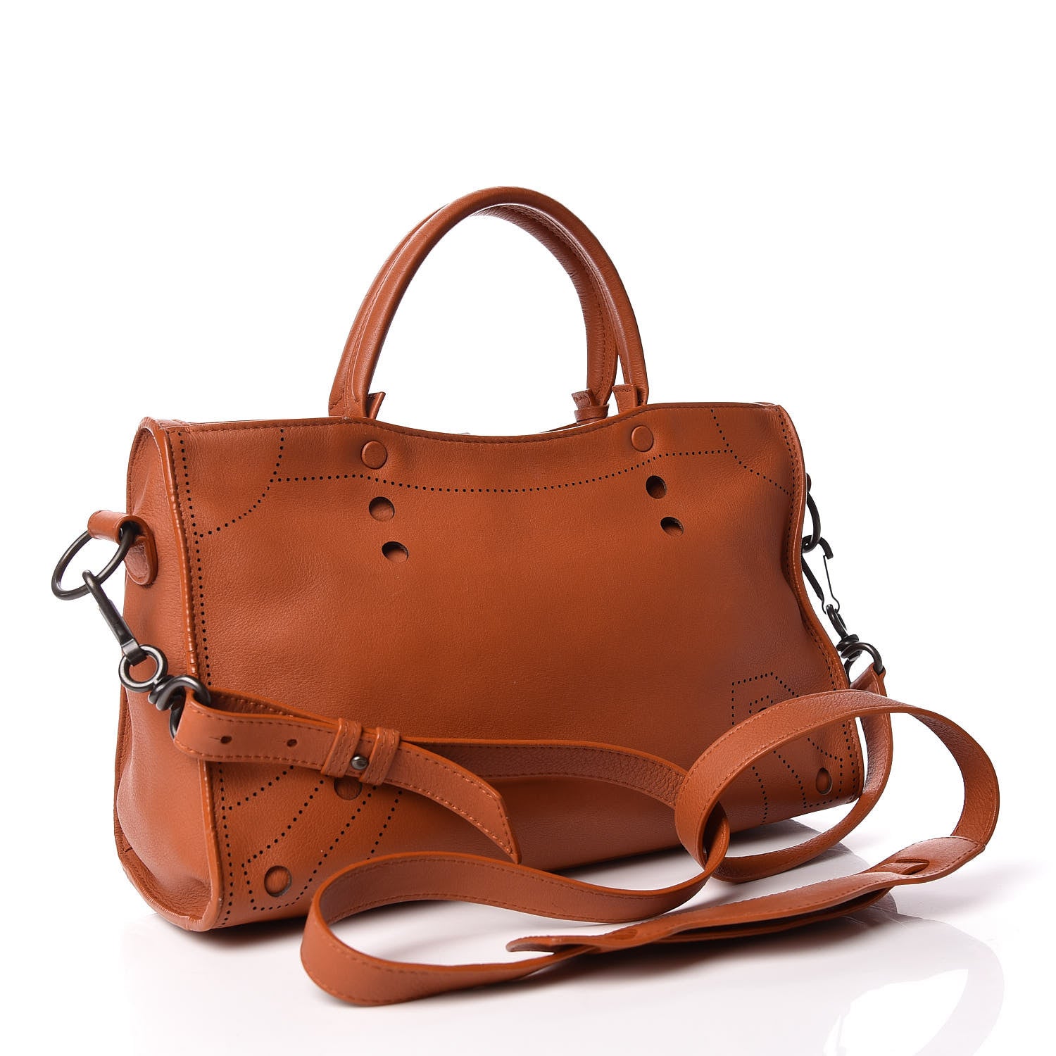 Balenciaga Veau Soyeux Perforated Blackout Hardware S City Marron Caramel 4 of 12