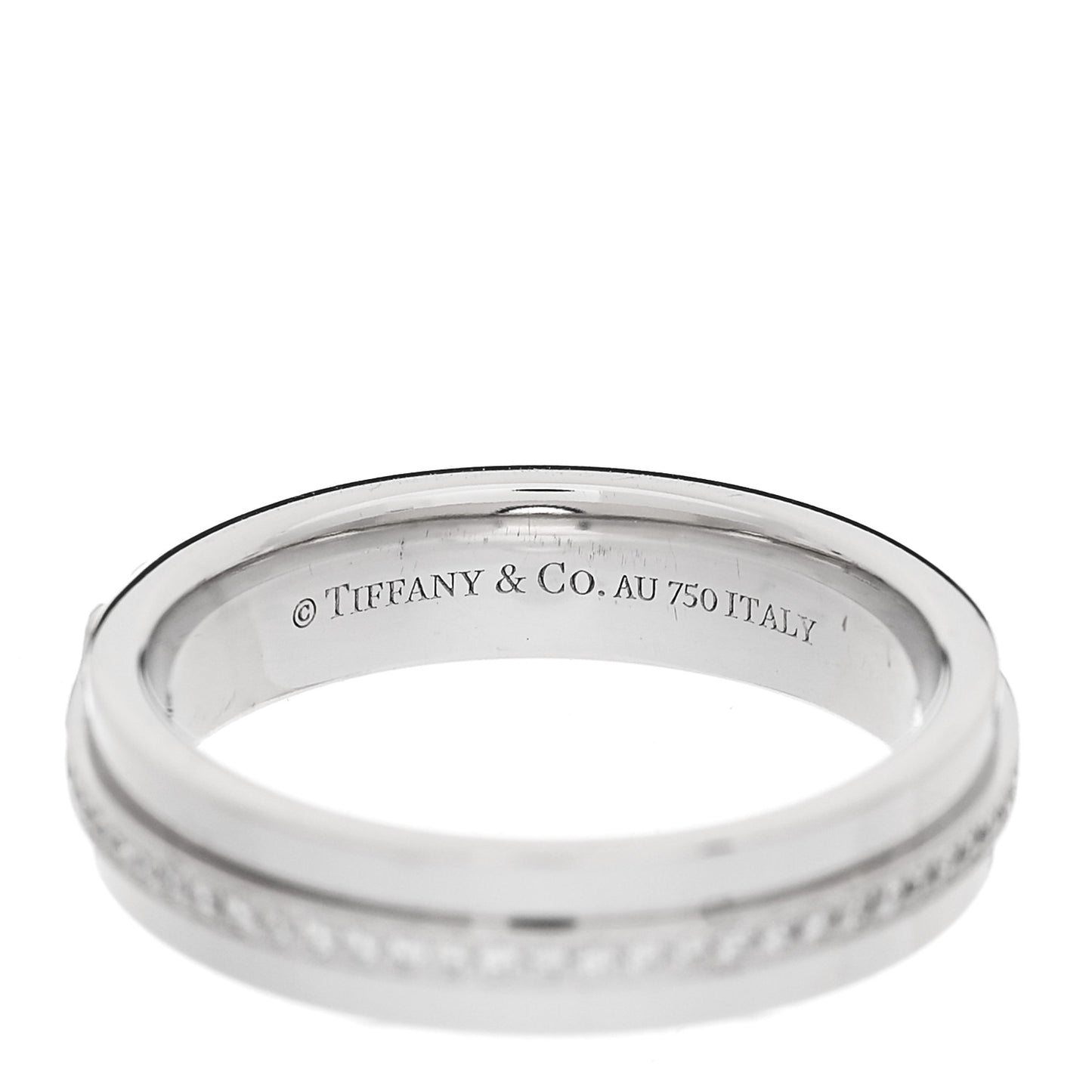 18K White Gold Diamond Narrow T Two Ring 52 6