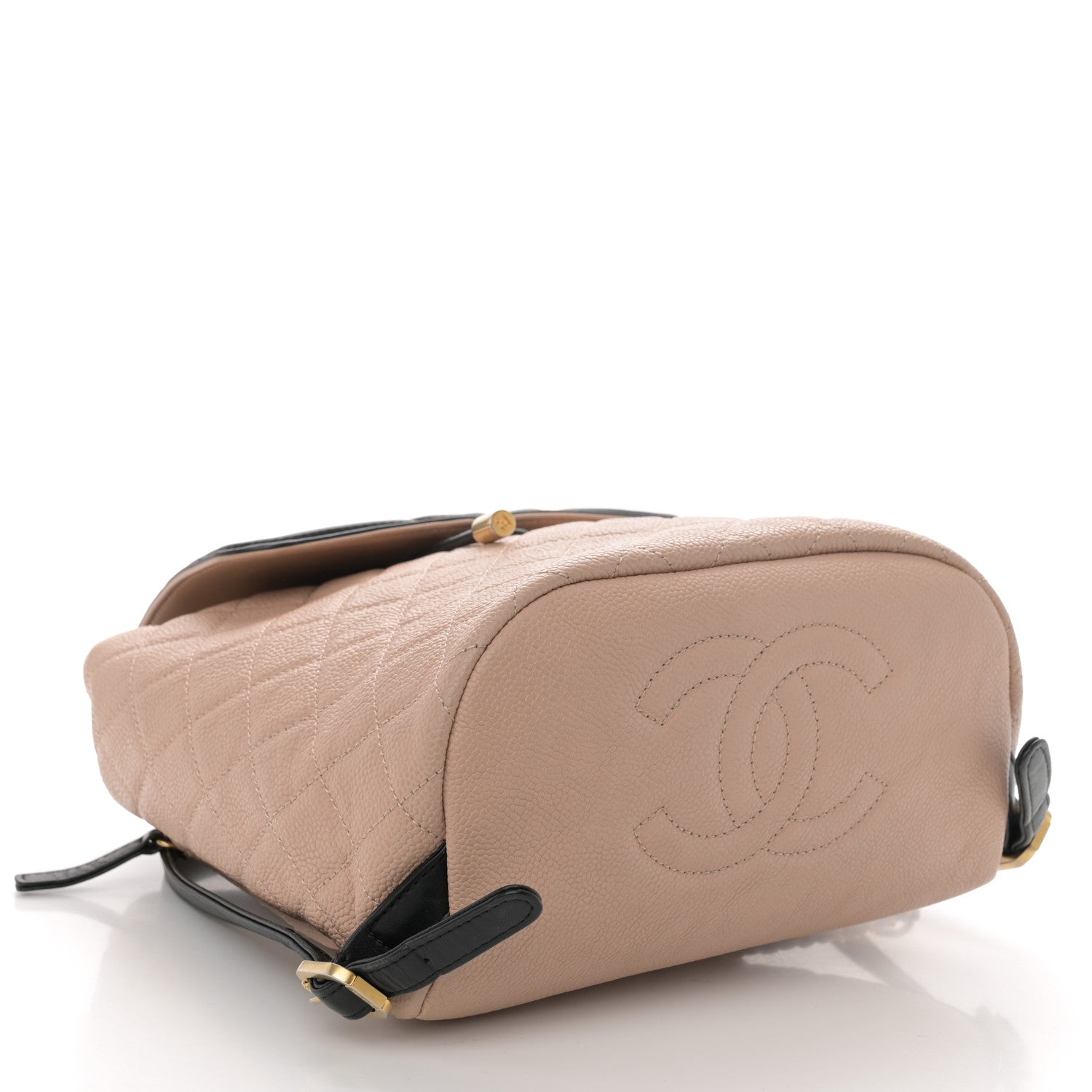 Chanel Caviar Quilted Filigree Backpack Beige Black 4 of 11