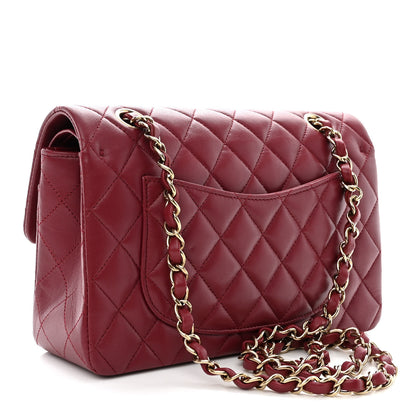 Chanel Lambskin Quilted Small Double Flap Burgundy 3 of 11