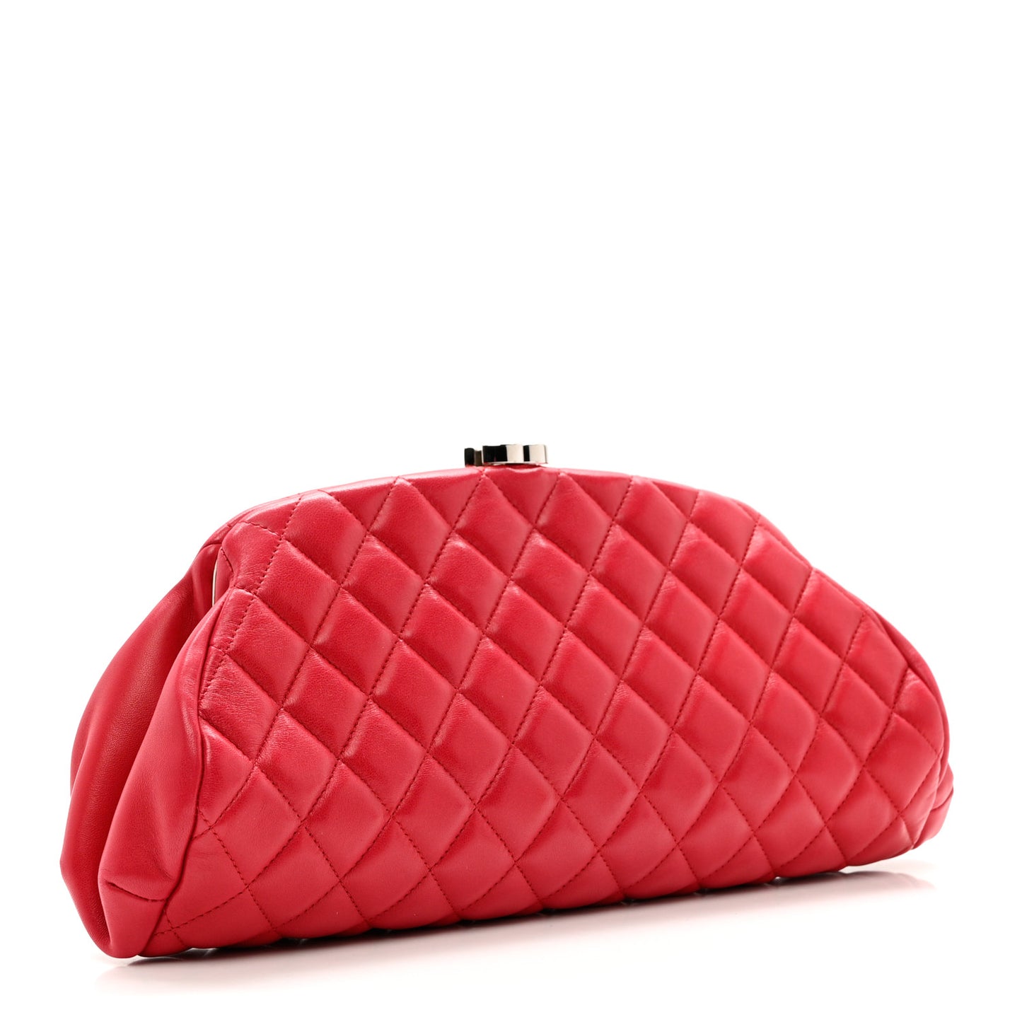 Lambskin Quilted Timeless Clutch Red