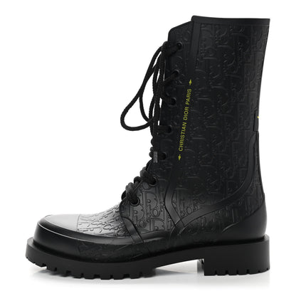 Christian Dior Oblique Rubber Diorcamp Boots 38 Black 1 of 7