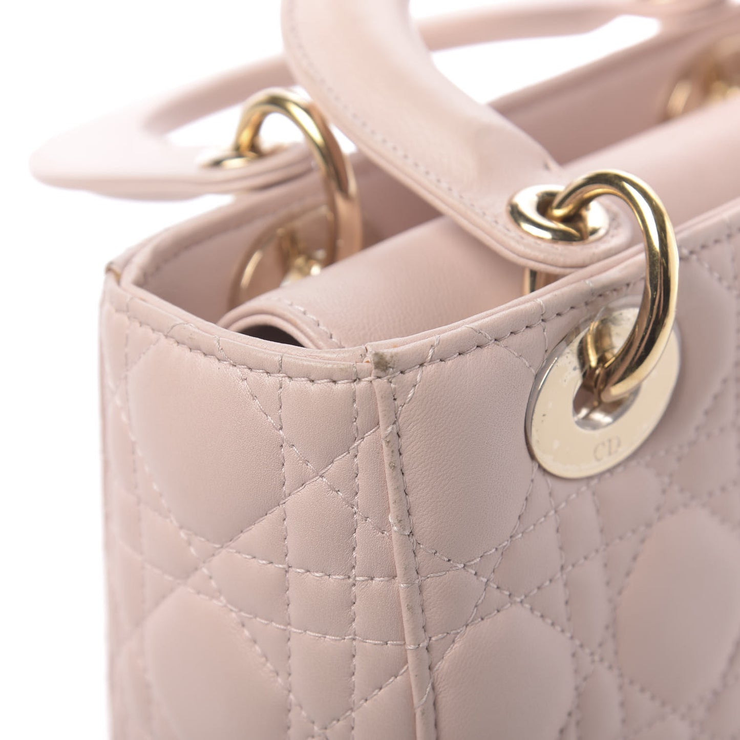 Lambskin Cannage Small Lucky Badges My Lady Dior Pink