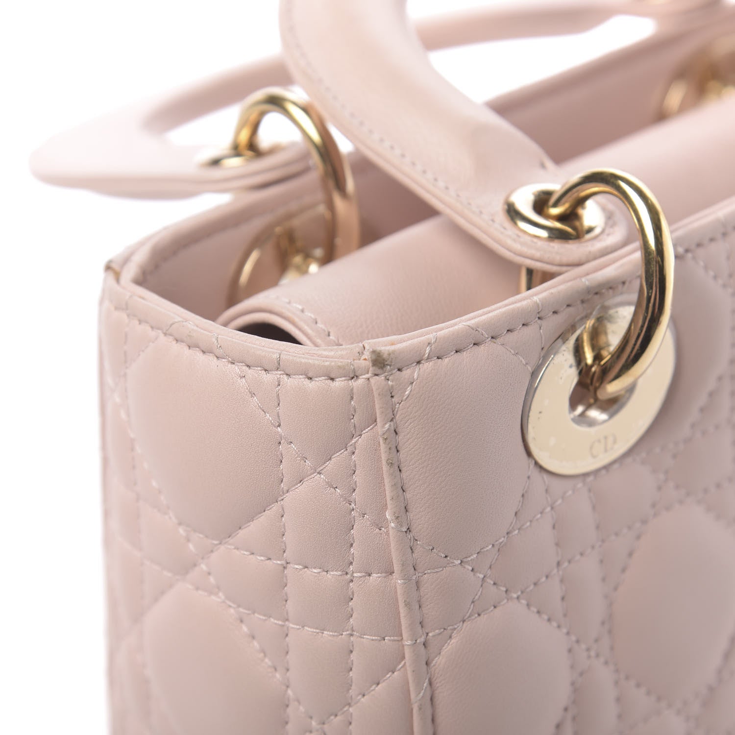 Christian Dior Lambskin Cannage Small Lucky Badges My Lady Dior Pink 7 of 19