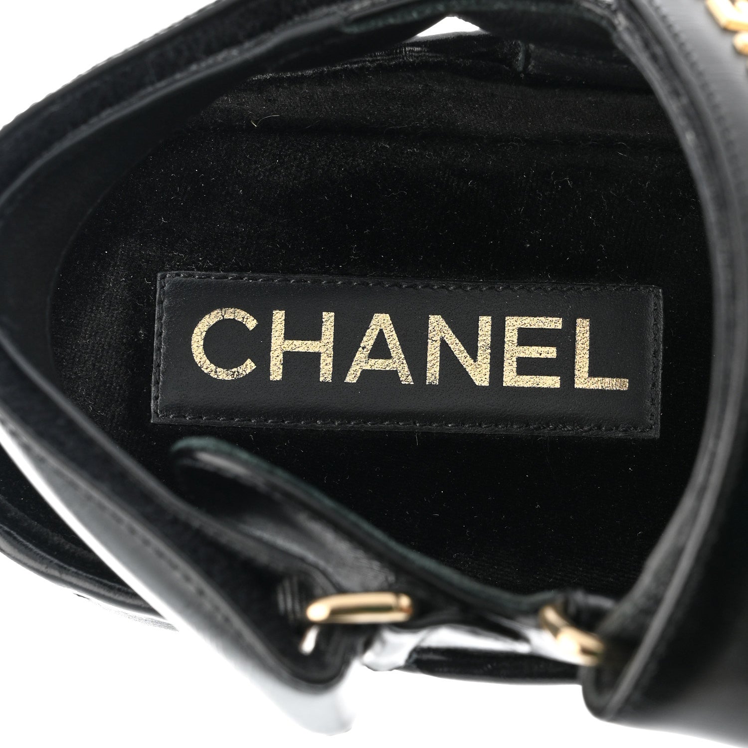 Chanel Shiny Calfskin Logo Platform Sandals 39 Black 7 of 12
