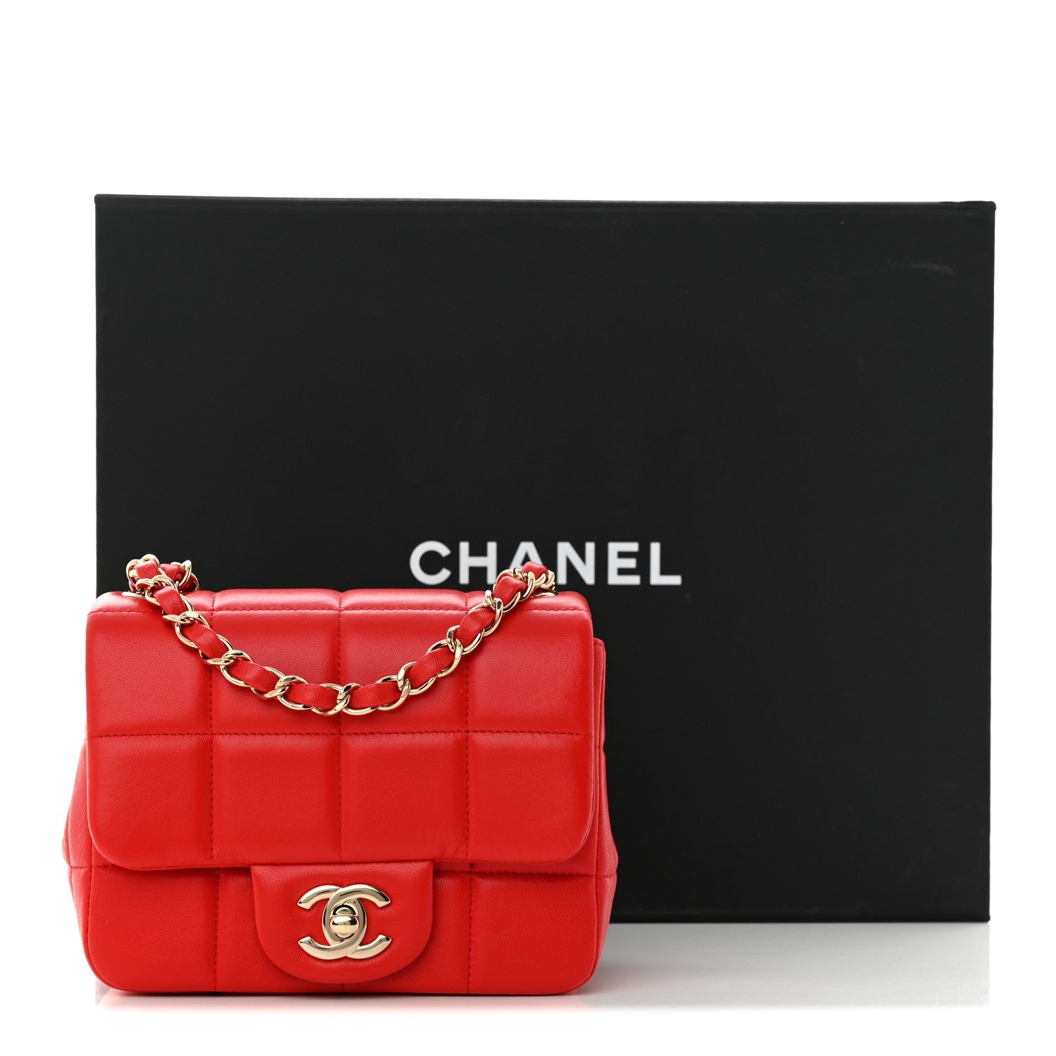 Chanel Lambskin Resin Crystal Square Quilted Monacoco Mini Flap Red 11 of 11