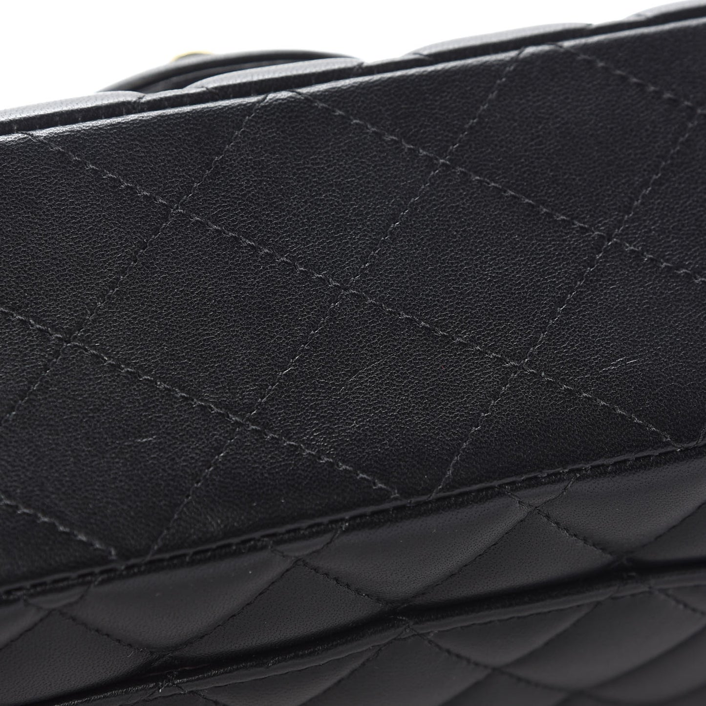Lambskin Quilted Medium Double Flap Black