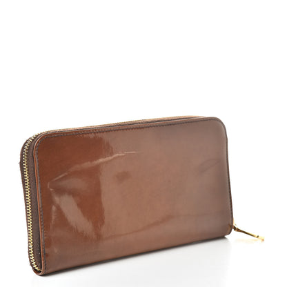 Prada Vernice Zip Around Wallet Brown 3 of 14
