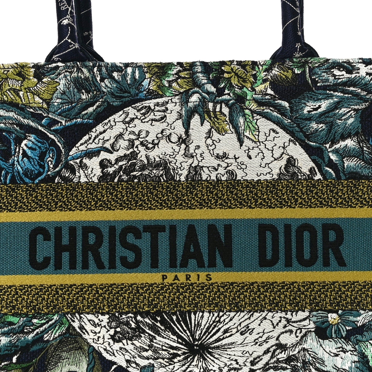 Canvas Embroidered Medium Zodiac Book Tote Blue Multicolor