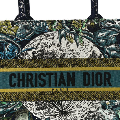Christian Dior Canvas Embroidered Medium Zodiac Book Tote Blue Multicolor 8 of 10