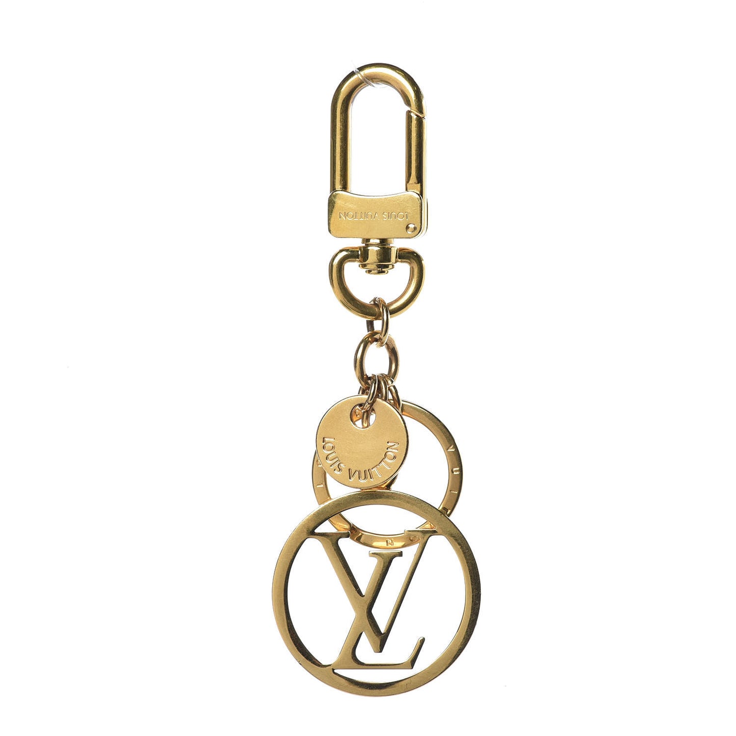LV Circle Bag Charm Key Holder Gold