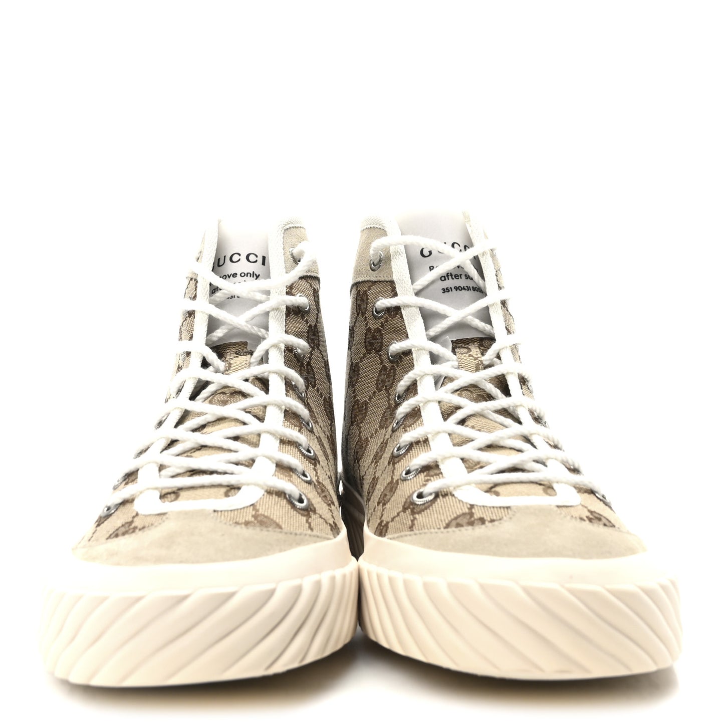 Monogram Suede Mens Tortuga High Top Sneakers 10.5 Beige Ebony Oatmeal Mystic White