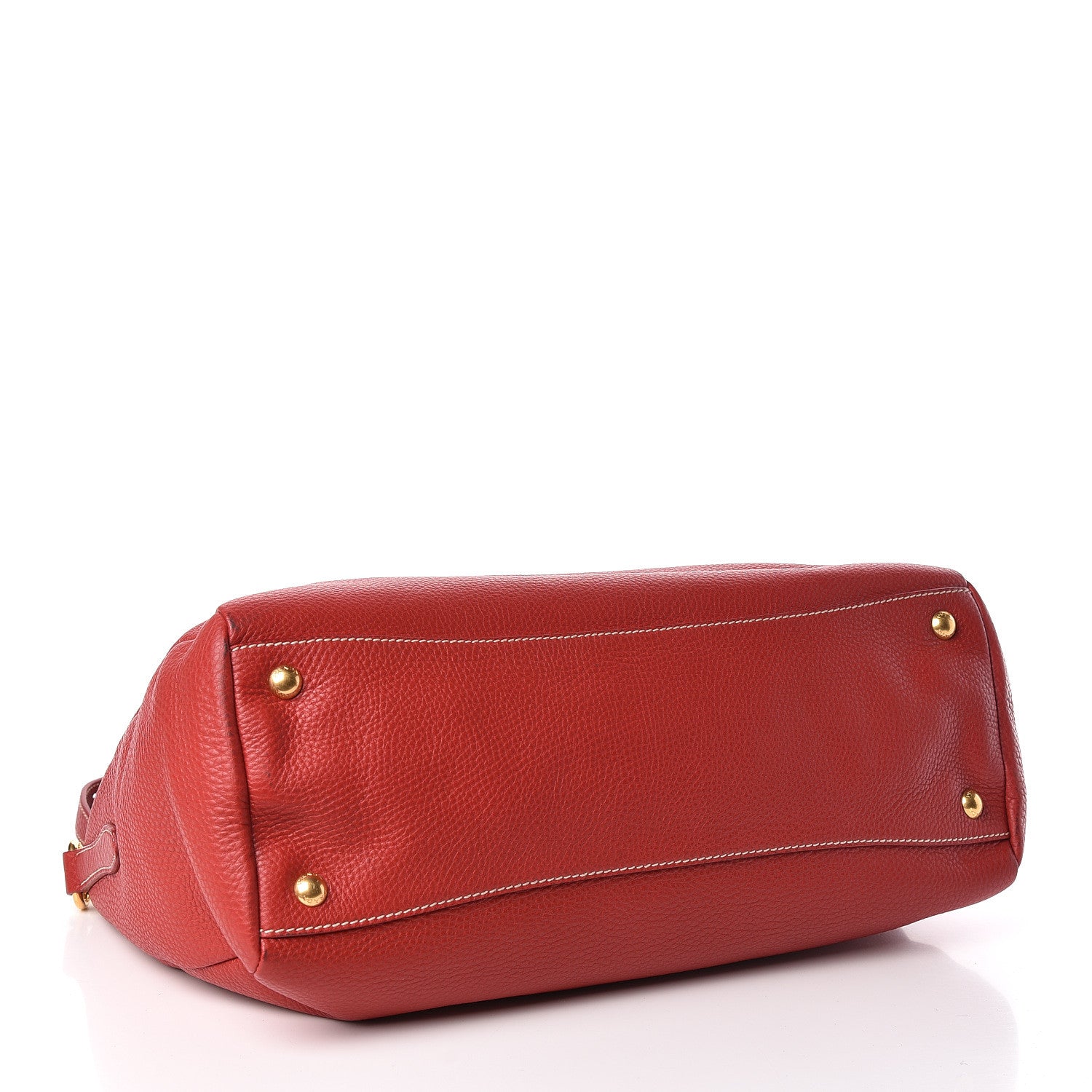 Prada Vitello Daino Top Handle Shoulder Bag Rosso 4 of 12