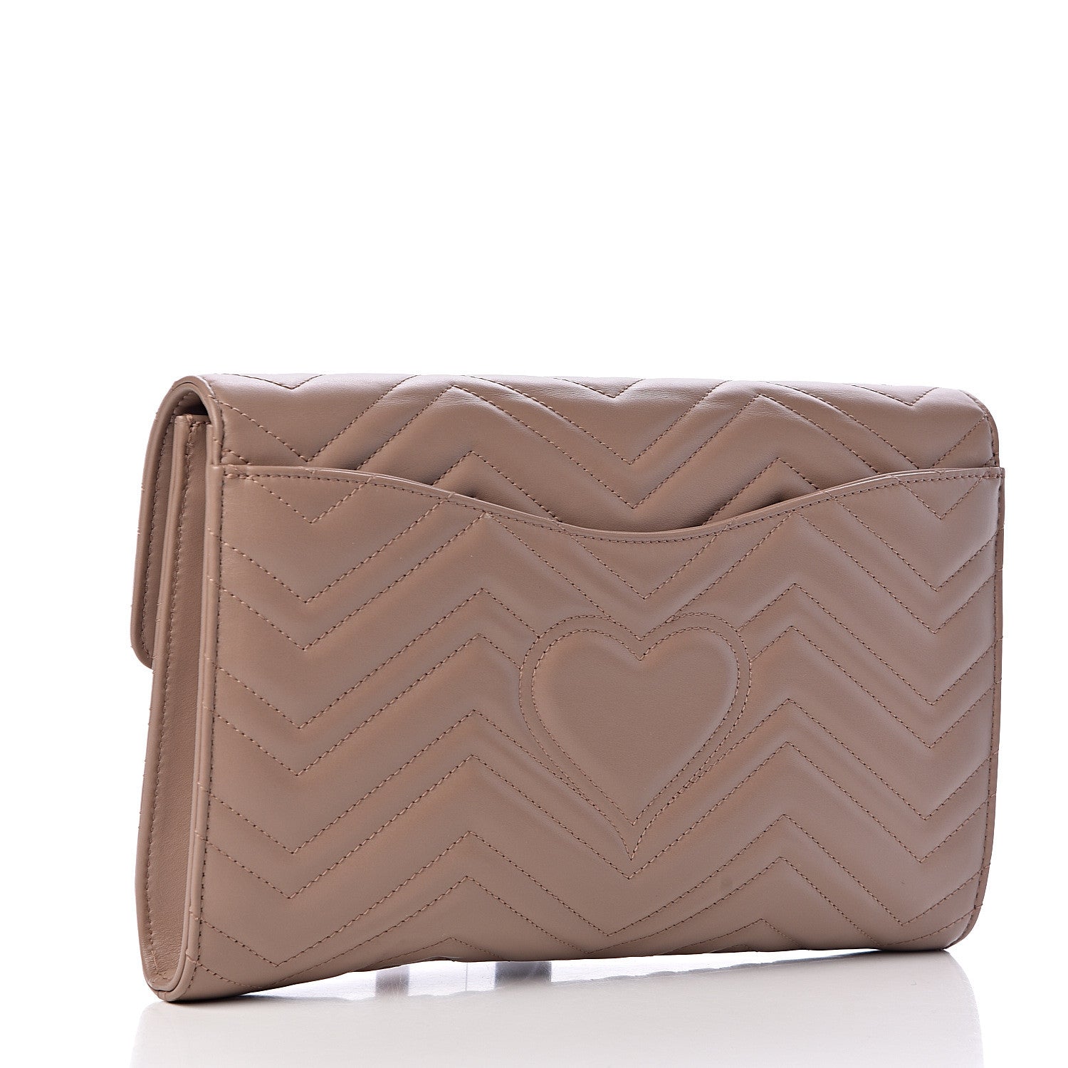 Gucci Calfskin Matelasse GG Marmont Clutch Porcelain Rose 3 of 12