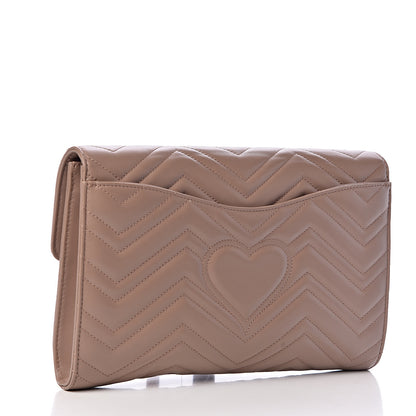 Gucci Calfskin Matelasse GG Marmont Clutch Porcelain Rose 3 of 12