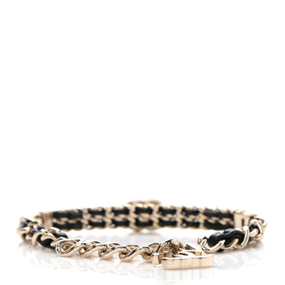 Chanel Lambskin Crystal CC Chain Bracelet Gold Black 3 of 4