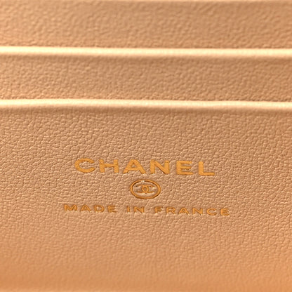 Chanel Lambskin Quilted Small Top Handle Vanity Case With Chain Beige 6 of 10